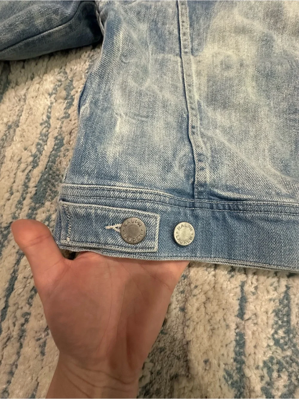 Ralph Lauren Light Wash Distressed Denim Jacket - Made in Italy - Picture 7 of 9